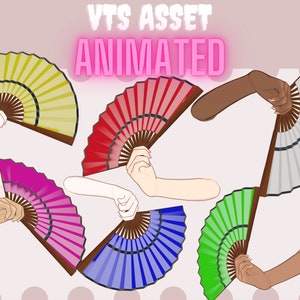 Animated Vtuber Asset hands holding Fan wave|  Soothing Wave Animation - VTuber Hands Animated Asset for Twitch| Twitch redeems