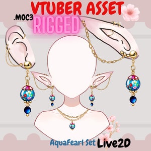 Rigged Vtuber Asset -  Earrings| Magical Vtuber Accessory Asset|  | pngtuber asset, PNG Asset, Magical vtuber asset