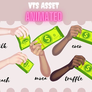 Animated Vtuber Asset hands holding money| Animated twitch redeems |  Animated Item for VTS| Twitch Asset|  VTuber hands| VTuber accessory