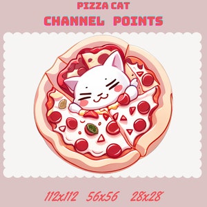 Pizza Cat Twitch Channel Points: Kawaii Emotes (Digital Download).