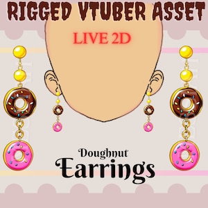 Vtuber Asset - Rigged Earrings| Vtuber Accessory Asset| Vtuber clothing | pngtuber asset, PNG Asset