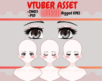 Getuigde Vtuber-ogen: Live2D Dolly Eye-item (PSD, cmo3).