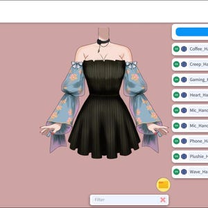 Traje de Vtuber manipulado: Vestido Adanah, 14 palancas (archivo moc3 de Vtuberstudio) Toma de la mano imagen 9