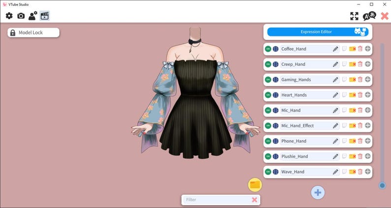 Traje de Vtuber manipulado: Vestido Adanah, 14 palancas (archivo moc3 de Vtuberstudio) Toma de la mano imagen 9