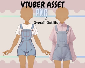 Vtuber Asset - 2 vtuber outfit| Clothing Asset| Vtuber clothing |  Transparent Background PNG File- dress, Vtuber Kawaii. Vtuber png asset