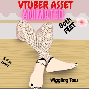 Animated Vtuber Feet| Goth feet asset | Vtuber Asset feet |Twitch redeem, VTuber hands Assets| Vtuber accessory, animated Twitch redeem.