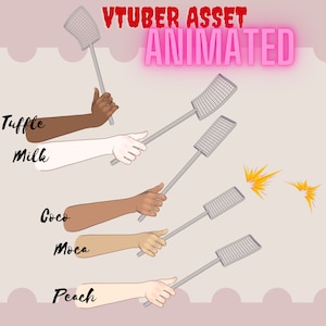 Animated Vtuber Hand Asset: Fly Swatter Bonk - Twitch Redeem (GIF).