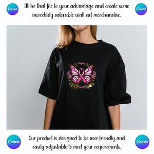 Cancer warrior, cancer svg, warrior svg, cancer t-shirt, butterfly svg png, cancer awareness, pink ribbon, for her, cancer gifts for her