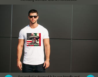 Orgulhoso mexicano-americano, bandeira mexicana svg, bandeira americana svg, camiseta mexicano-americana, México, viva México, esqueleto, para ele, namorado