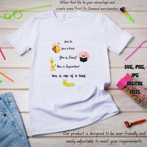 Você é gentil l Feliz l Inteligente l Svg l Png l Camiseta de família l Svg bonito l Copos l Adesivos l Svg importante l Design inspirado em filmes l Digital