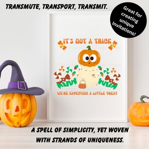To nie jest sztuczka. Spodziewamy się małej przyjemności. svg l Halloween l Ogłoszenie o ciąży l Ogłoszenie l Przyszła mama l Cyfrowe l Svg l PNG