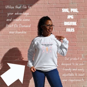 May include: A white sweatshirt with a pink floral design and the text "Once I choose these looks it's over for all you punks, sis". The sweatshirt is being modeled by a person standing in front of a pink brick wall.