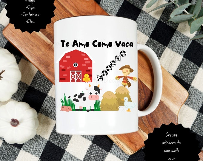 Featured listing image: Te Amo Como Vaca SVG,Te Amo como vaca,Love You Gift,Te amo gift,Te Amo Shirt,Girlfriend,Cow Gift,Vaca Svg,Farm Svg,Te Amo Mucho,Granja,Mucho