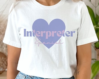 Spanish Interpreter Shirt, Spanish Teacher Gift, Teacher Bilingual Teacher Gifts, Dual Language Shirt, Gift for Interpreter, Translator Gift