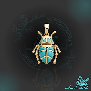 14K Gold Designer Scarab Pedant, Designer Gemstone Scarab Pendant, Hand Carving Scarab Pendant, Gemstone Scarab Amulet Pendant