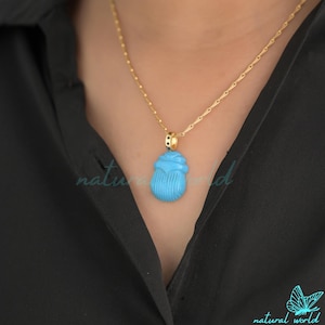 14K Yellow Gold Trendy Scarab Pendant, All Gemstone Carved Scarab Pendant, Animal Scarab Pendant, Beetle Scarab Pendant,Carving Scarab Charm