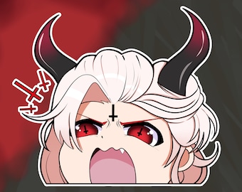Satan Angry Face Vinyl Sticker - What in Hell is Bad Fan Art