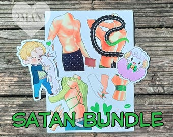 Satan bundle - cat lover - sexy torso and hands - sheep chan - sticker - stickers sheet - obey me nightbringer -