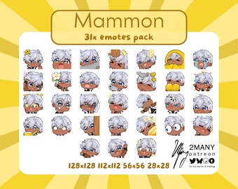 Second demon brother emotes pack - full bundle - cute chibi boy - emotes for twitch discord  streaming