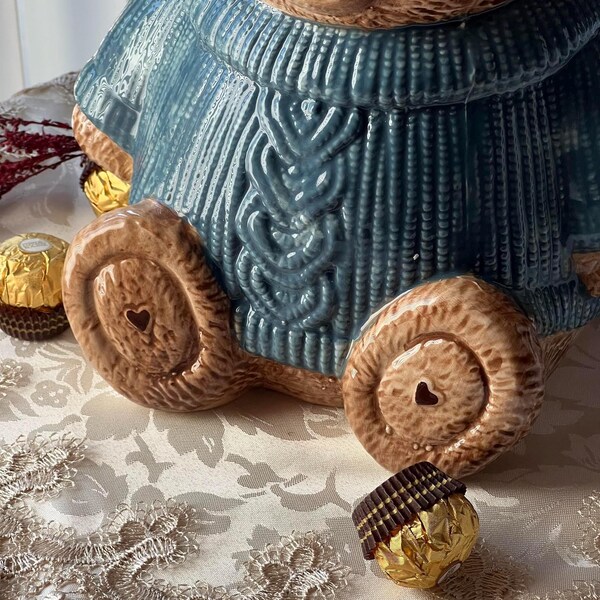 Cozy Holiday Winter Bear in a Sweater Jar