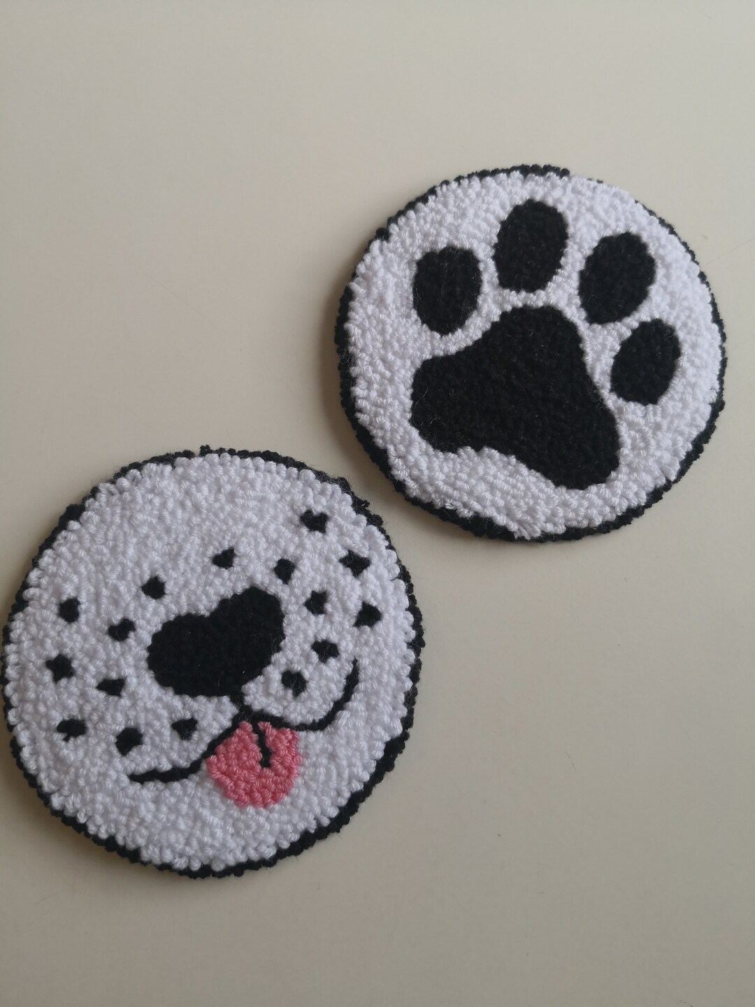 Punch Needle Coasters Dog Mug Rug Handmade Gift Drink Etsy Australia