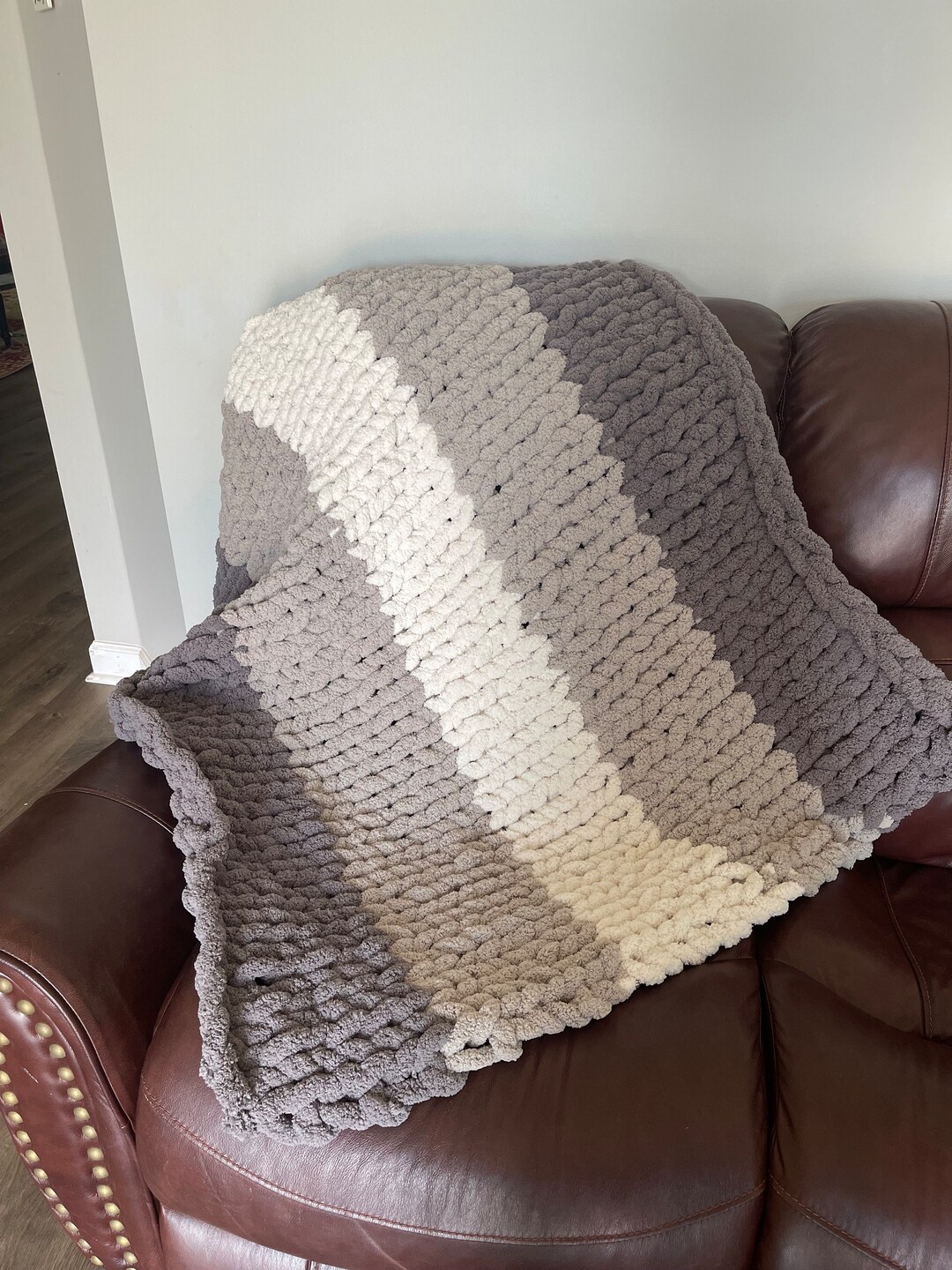 Chunky Chenille Blanket/throw Handmade Etsy