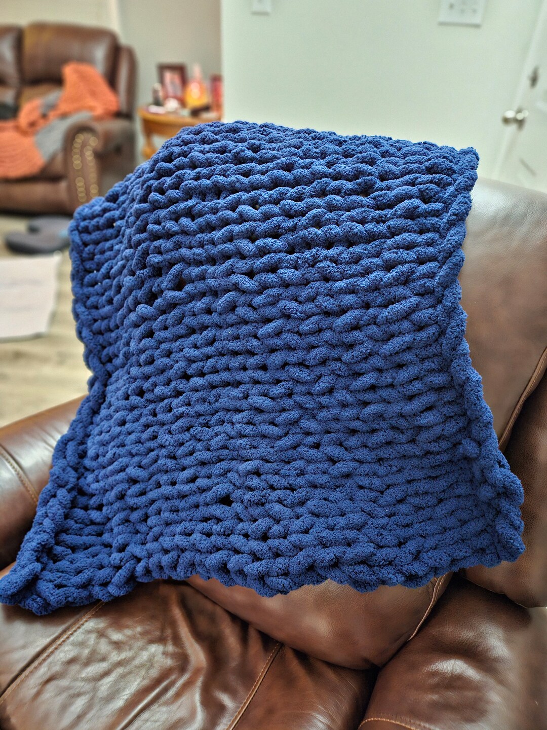 Chunky Chenille Blanket, Throw Handmade Etsy