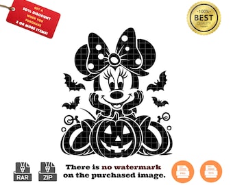 Minnie Mouse Halloween SVG: Trick or Treat Pumpkin (Digital Download)