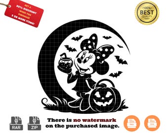 Minnie Mouse Halloween SVG: Trick or Treat Design (PNG, SVG)
