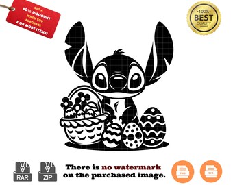 Stitch Easter SVG & PNG: Shirt, Mug, Tote Design (Digital Download)