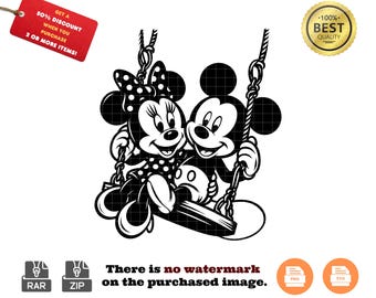 Minnie and Mickey Mouse Love SVG PNG: Cricut, Silhouette (Instant Download)