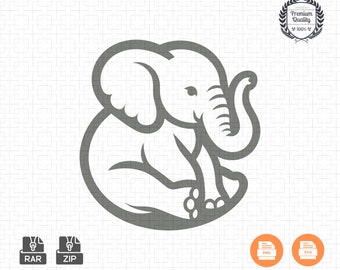 Cute Baby Elephant SVG, Animal Silhouette for Cricut (Digital Download)