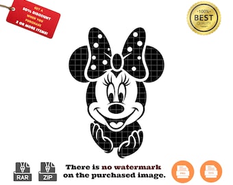 Minnie Mouse Head SVG: Silhouette Style, DIY Crafts (Instant Download)