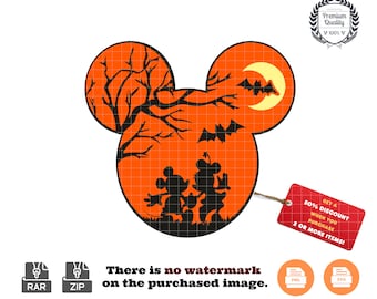 Halloween Mouse Ears SVG: Mickey & Minnie Trick or Treat (Digital Download)