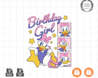 Daisy Duck Birthday Girl PNG SVG: Family Vacation Sublimation (Digital Download)