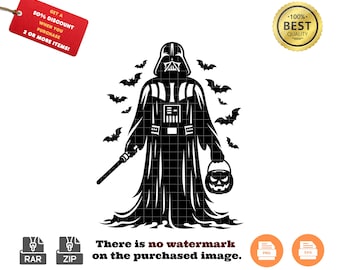 Darth Vader Halloween SVG: Star Wars Pumpkin Design (Digital Download