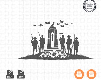 Anzac Day SVG: Lest We Forget Remembrance Cut Files (Digital Download)