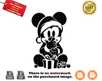 Christmas Mickey Mouse SVG | Holiday Disney PNG (Digital Download)