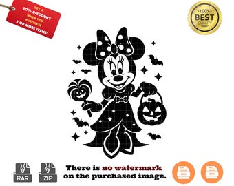 Minnie Mouse Halloween SVG: Trick or Treat Design (SVG & PNG)