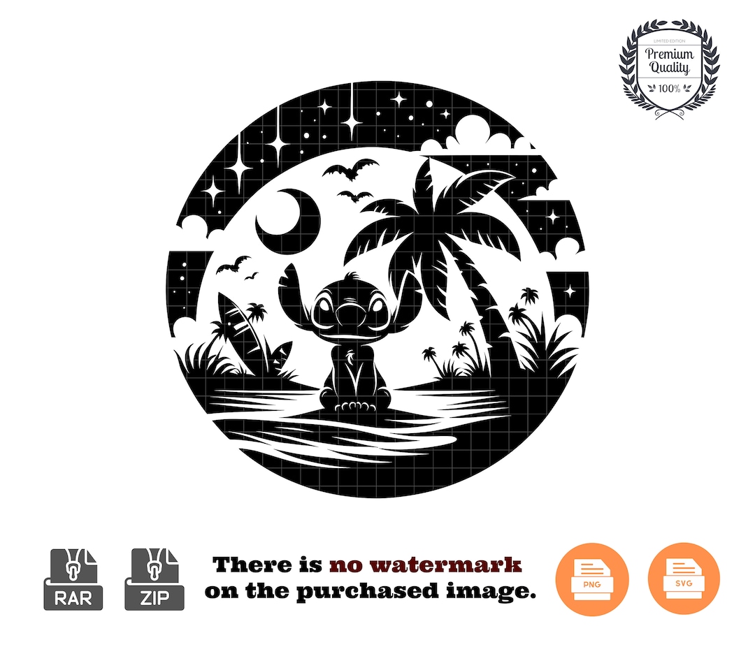 Vector Stish Stitch Hawaii SVG PNG: Aloha Lilo & Stitch, Angel Silhouette (digital ...