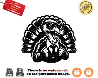 Pavo divertido SVG: Diseños de Acción de Gracias para Cricut y Silhouette (Descarga digital)