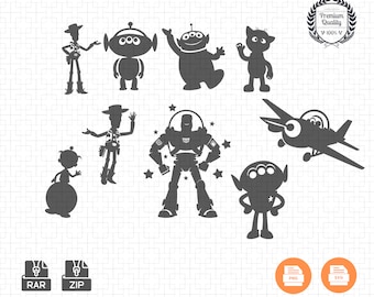 Pacchetto SVG di Toy Story: sagome di Buzz Lightyear e Woody (download immediato)