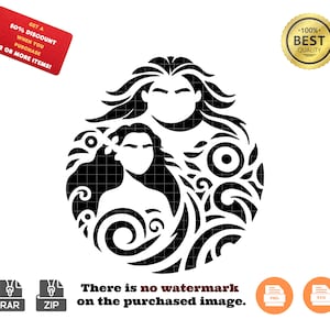 Moana-silhouet SVG en PNG | Moana-svg | Moana png | Digitale download van hoge kwaliteit