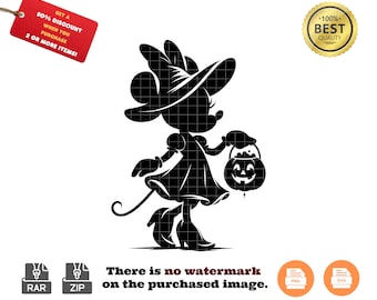 Minnie Maus Halloween SVG | Süßes oder Saures, Disney Hexe (Digitaler Download)