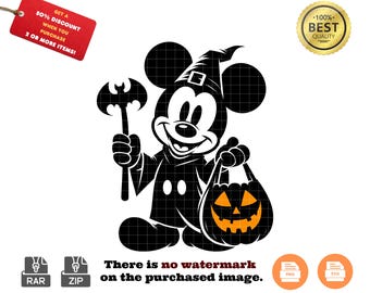 Mickey Mouse Halloween SVG: Trick or Treat Mouse Ears Png (Digital Download)