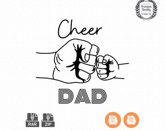 Cheer Dad Fist Bump SVG PNG: Cheerleading Fan Art (Digital Download)