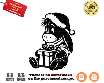 Eeyore Christmas SVG: Winnie the Pooh Cartoon (Instant Download)