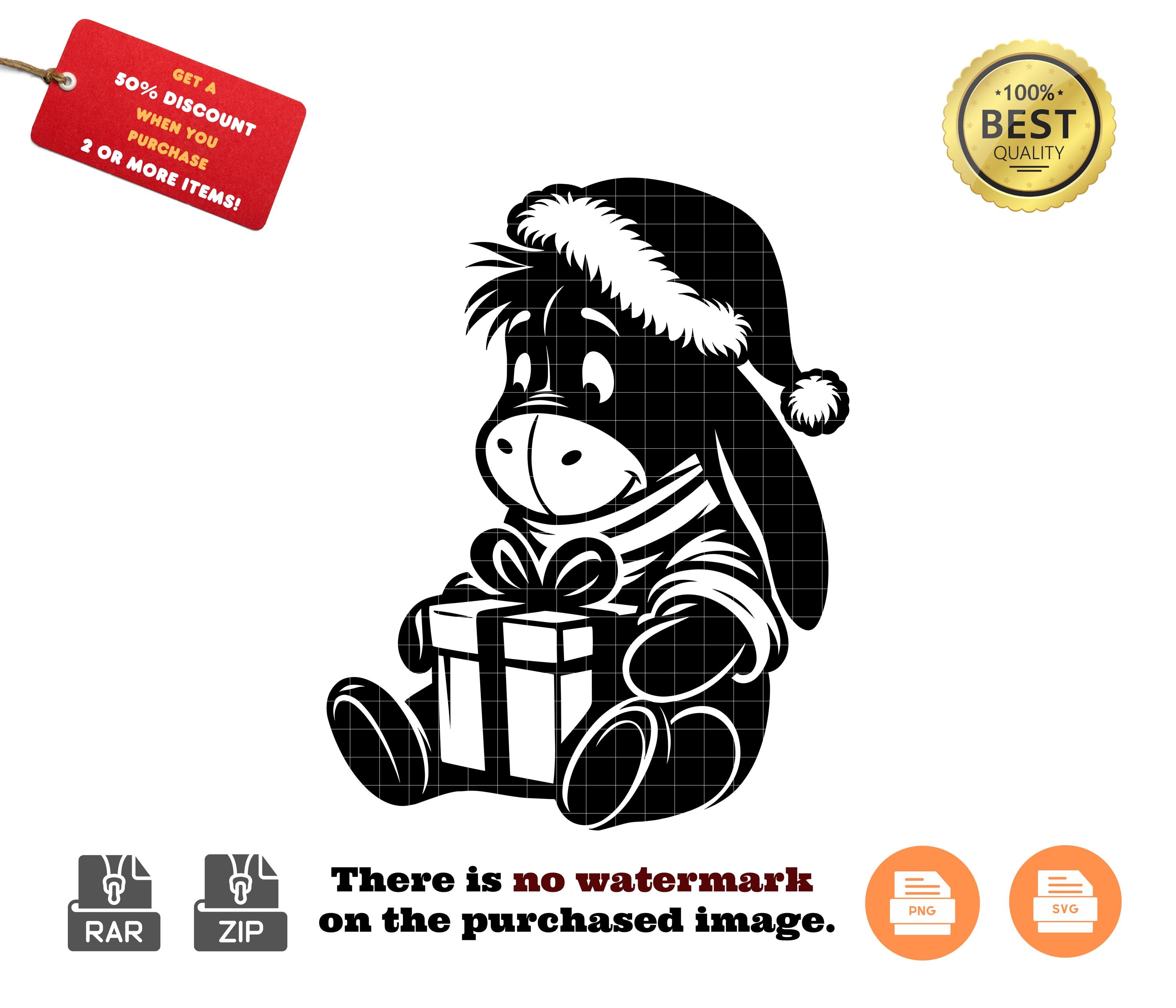 Eeyore Christmas SVG: Winnie the Pooh Cartoon (instant Download