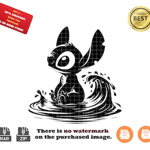 Stitch on the water Svg | Lilo and Stitch Svg | Angel svg | Silhouette svg | Tumbler svg | stitch Tumbler svg | Cartoon Svg | Instant Down.