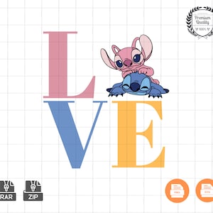Stitch and Angel Svg | Lilo and Stitch Svg | Angel svg | Silhouette svg | Love svg | stitch Tumbler svg | Cartoon Svg | Instant Download
